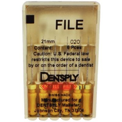Dentsply Maillefer K-File, Stainless Steel, 21 mm, #20, Yellow, 6/Pk, 671103 thumbnail 13