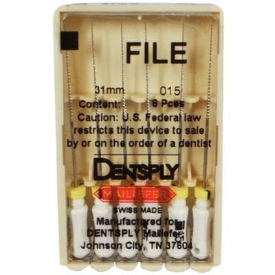 Dentsply Maillefer K-File, Stainless Steel, 31 mm, Size #15, White, 6/Pk, 671162 thumbnail 7