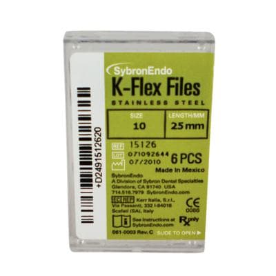 Kerr K-Flex Endodontic Files, #10 (Purple), 25 mm, Stainless Steel, 6/Box, 15126 thumbnail 25