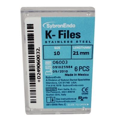 Kerr (SybronEndo) K-Files Stainless Steel, Size #10, 21mm, Purple, 6/Pack, 06003 thumbnail 23
