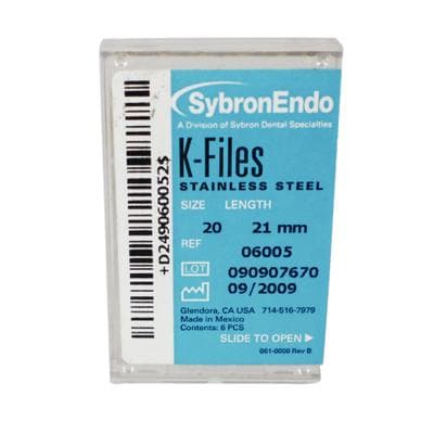 Kerr Endodontics K-Files, Stainless Steel, Size #20, 21mm, Yellow, 6/Pkg, 06005 thumbnail 22