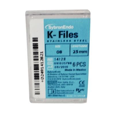 Kerr (SybronEndo) K-Files Stainless Steel, 25mm, Size #08, Gray, 6/Pack, 14128 thumbnail 23