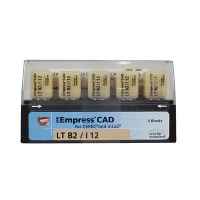 IPS Empress CAD LT (Low Translucency) Leucite-Reinforced Glass-Ceramic Milling Blocks, Shade B2, Size I12, 5/Box thumbnail 4