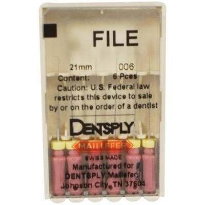 Dentsply Maillefer K-File, Stainless Steel, 21 mm, Size #06, Pink, 6/Pk, 671000 thumbnail 4