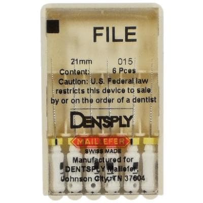 Dentsply Maillefer K-File, Stainless Steel, 21 mm, #15, White, 6/Pk, 671102 thumbnail 14