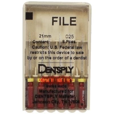 Dentsply Maillefer K-Files Stainless Steel, Size #25, 21 mm, Color-Coded Red, 6/Pkg, 671104 thumbnail 8