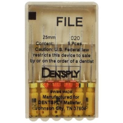 Dentsply Maillefer Stainless Steel K-File, Size #20, 25 mm, Yellow, 6/Pk, 671133 thumbnail 9