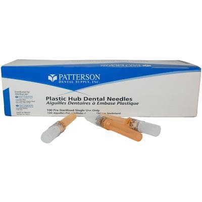 Patterson® Disposable Plastic Hub Needles, 27 Gauge, Short (25 mm), Orange, 100/Box, PP57827 - Patterson® Disposable Plastic Hub Needles - 27 Gauge Short Orange, 100/Box - Image 1