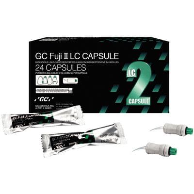 GC Fuji II LC Light-Cured Glass Ionomer Restorative Capsules, Light Shade Assortment (A1, A2, A3, B2, C2), 24/Box, 425015 thumbnail 22