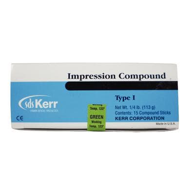 Kerr Impression Compound Sticks, Green, Low Fusing (122-124°F), 1/4 lb, 15/Box, #00444 thumbnail 20