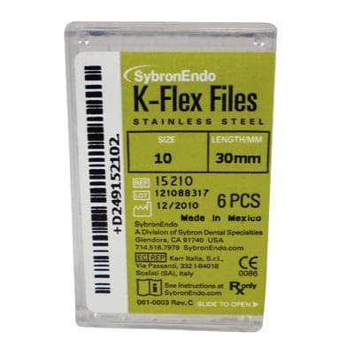 Kerr K-Flex Endodontic Files, #10, 30mm, Purple, Stainless Steel, 6/Pack, 15210 thumbnail 25