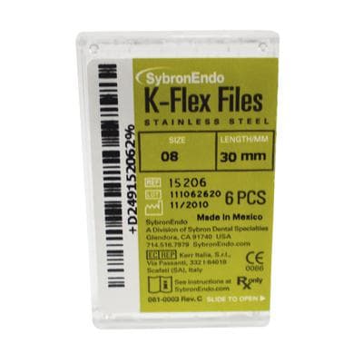 Kerr K-Flex Files, #08 (Gray), 30mm, Stainless Steel, 6/Pack, 15206 thumbnail 25