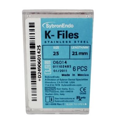 Kerr K-Files Stainless Steel, Size #25, 21mm, Red, 6/Pack, 06014 thumbnail 23