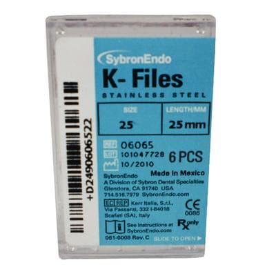 Kerr Endodontics K-Files Stainless Steel, 25mm, Size #25, Red, 6/Pack, 06065 thumbnail 23
