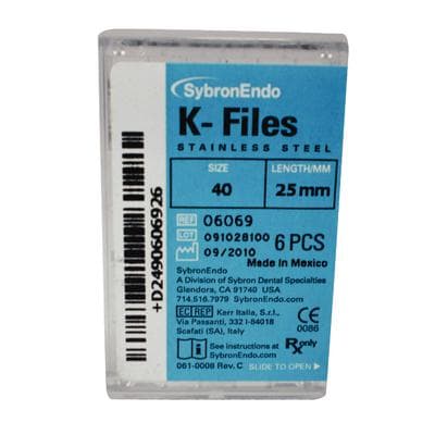 SybronEndo K-Files Stainless Steel 25mm #40 (Black, 6/Bx, 06069) thumbnail 22