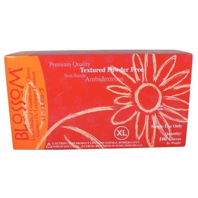 Blossom Latex Exam Gloves, Powder-Free, Textured, Non-Sterile, Extra Large, White, 100/Box thumbnail 12