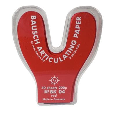 Bausch Articulating Paper, 200 Micron, Horseshoe, Red, 50 Sheets, Plastic Dispenser, BK-04 thumbnail 14