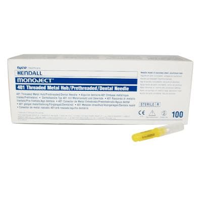 Monoject 401 Metal Hub Dental Needle, 27 Gauge Short (26mm), Yellow, Sterile, 100/Box, 8881401064 thumbnail 13