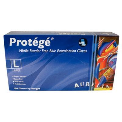 Aurelia Protégé Nitrile Exam Gloves, Powder Free, Non-Sterile, Large, Sky Blue, 100/Box, 93998 thumbnail 2