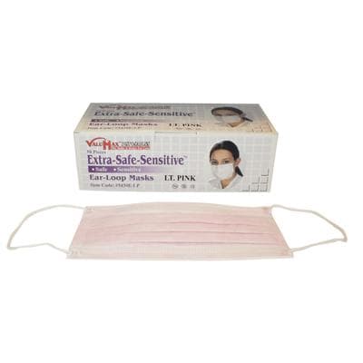 Extra-Safe Sensitive™ Earloop Procedure Masks, Light Pink, Latex-Free, Fluid-Resistant, ASTM Level 3, 50/Box, 5430E-LP thumbnail 8