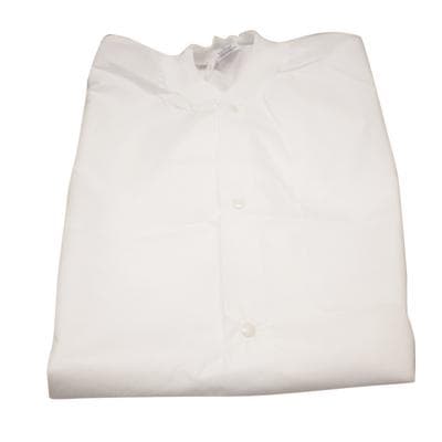 Extra-Safe White Knit Collar Lab Coat, Large, Latex-Free, Fluid Resistant, AAMI Level 3, 10/Pack, 3660WHL-K thumbnail 13