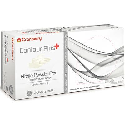 Cranberry Contour Plus® Nitrile Exam Gloves, Powder Free, Non-Sterile, Extra Large, Pro White, 100/Box, CR3229 thumbnail 7