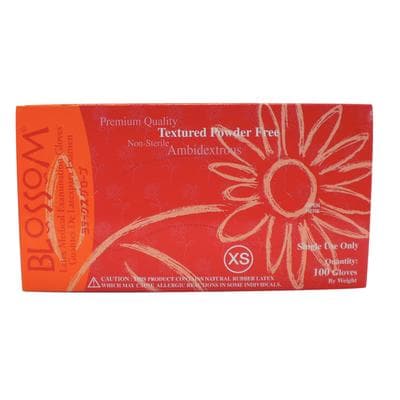Blossom Latex Exam Gloves, X-Small, Powder-Free, Textured, Non-Sterile, White, 100/Box, 6225 thumbnail 10