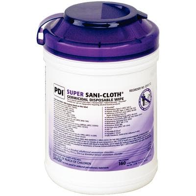 Super Sani-Cloth Germicidal Disposable Wipes, Large 6" x 6.75", 160/Canister, EPA 9480-4 thumbnail 2