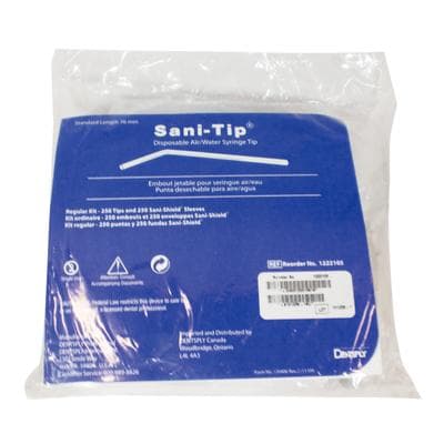 Sani-Tip Disposable Air/Water Syringe Tips, Standard 76mm, Clear, 250 Tips & 250 Sani-Shield Sleeves, Refill, 122210 thumbnail 18