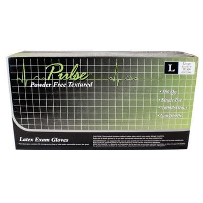 Pulse Latex Exam Gloves, Powder Free, Textured, Non-Sterile, Large, White, 100/Box, 151300 thumbnail 7