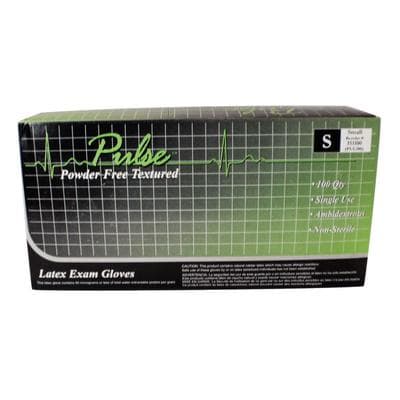 Pulse Latex Exam Gloves, Powder-Free, Textured, Non-Sterile, Small, White, 100/Box, 151100 thumbnail 7
