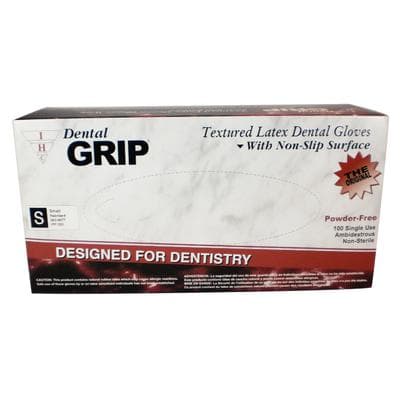Dental Grip® Latex Powder Free Exam Gloves, Non-Sterile, Textured, Ambidextrous, Small, 100/Box, 10 Boxes/Case, 115100 - Dental Grip® Latex Powder Free Gloves – 100/Box, 10 Boxes/Case - Small - Image 1