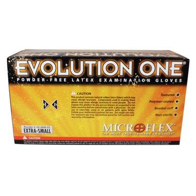 Evolution One® Latex Exam Gloves, Powder Free, Non-Sterile, Extra Small, 100/Box, 10 Boxes/Case - Evolution One® Latex Exam Gloves – Powder Free, 100/Box, 10 Boxes/Case - Extra Small - Image 1
