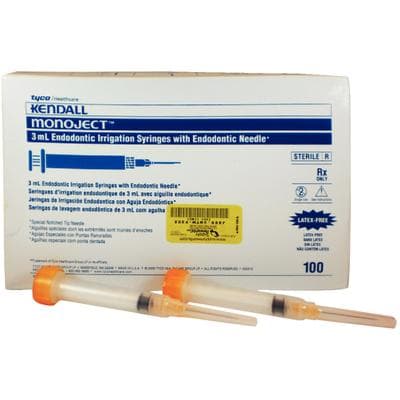 Monoject 513 Endodontic Irrigation Syringe with Needle, 23 Gauge x 1-1/4" (31.7 mm), 3 mL, Orange, Sterile, 100/Box, 8881513843 thumbnail 10