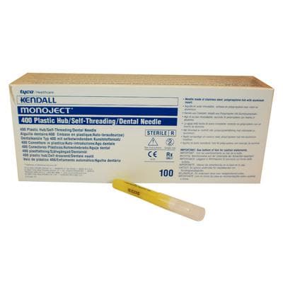 Monoject 400 Plastic Hub Dental Needle, 27 Gauge Long (1.25"/32mm), Yellow, Sterile, 100/Box, 8881400058 thumbnail 14