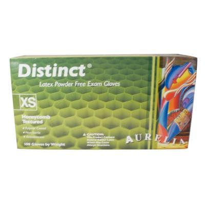 Aurelia® Distinct™ Honeycomb Textured Latex Exam Gloves, Powder Free, Non-Sterile, Extra Small, 100/Box, 10 Boxes/Case, 29225 thumbnail 2