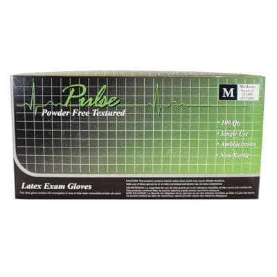 Pulse Latex Exam Gloves, Powder Free, Textured, Non-Sterile, Medium, White, 100/Box, 151200 thumbnail 7