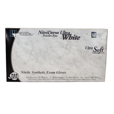 NitriDerm Ultra White Nitrile Exam Gloves, Powder-Free, Non-Sterile, Medium, White, Textured, 100/Box, 167200 thumbnail 7