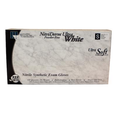 NitriDerm Ultra White Nitrile Exam Gloves, Powder-Free, Non-Sterile, Small, White, Textured, 100/Box, 167100 thumbnail 7