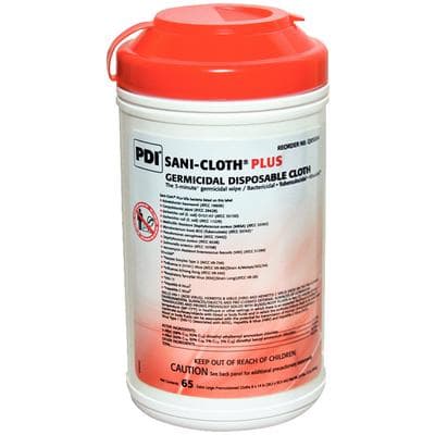 Sani-Cloth® Plus Germicidal Disposable Wipes, Extra Large, 7.5" x 15", 65 Wipes/Canister, SANXL2 thumbnail 3