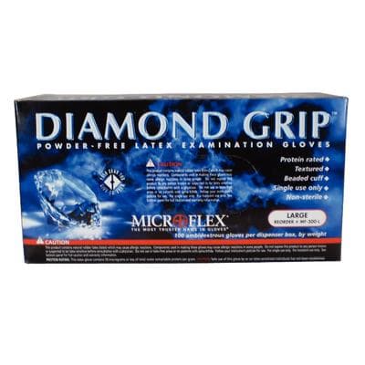 Microflex Diamond Grip MF-300 Powder-Free Latex Exam Gloves, Large, Natural, 100/Box, MF-300-L thumbnail 15
