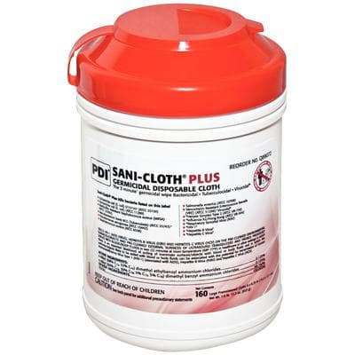 Sani-Cloth® Plus Germicidal Disposable Wipes, Large, 6" x 6.75", 160 Wipes/Canister, EPA 9480-6 thumbnail 4