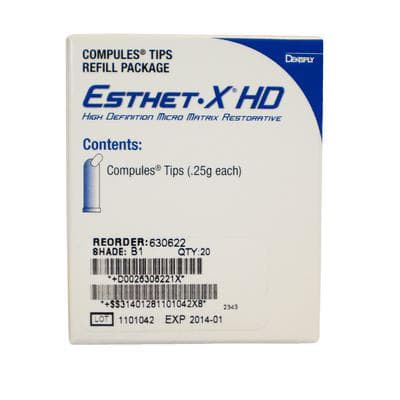 Esthet-X HD Micro Matrix Restorative Material, Compule Tip Refills, 0.25 g, Shade B1, Regular Body, 20/Pk, 630622 thumbnail 24