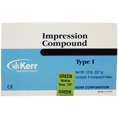 Kerr Impression Compound Cakes, Green, Low Fusing (122°F-124°F), 1/2 lb Each, Box of 8, 00441 thumbnail 11