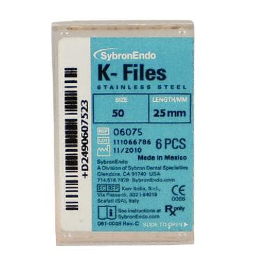SybronEndo K-Files Stainless Steel 25mm #50 (Yellow), 6/Bx, 06075 thumbnail 22