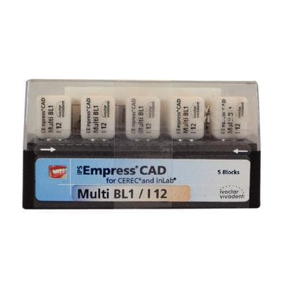 IPS Empress CAD Multi Leucite Glass-Ceramic Milling Block, Shade BL1, Size I12, for CEREC/inLab, 5/Box thumbnail 3