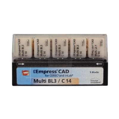 IPS Empress CAD Multi Leucite Glass-Ceramic Milling Blocks, Shade BL3, Size C14, 5/Box thumbnail 9