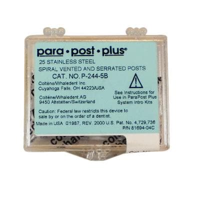 ParaPost Plus Stainless Steel Endodontic Posts, Size 5 (0.050"/1.25mm), Red, 25/Pk, P2445B thumbnail 13