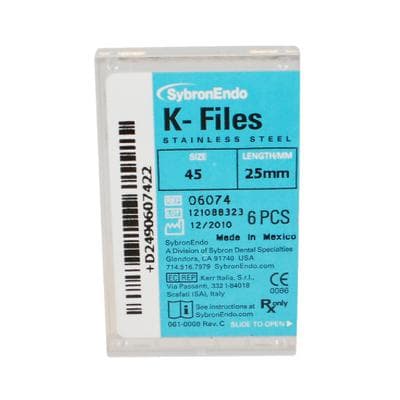 SybronEndo K-Files Stainless Steel 25mm #45 (White), 6/Bx, 06074 thumbnail 18