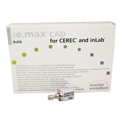 IPS e.max CAD HT Lithium Disilicate Milling Block, Size I12, Shade BL4, for CEREC/inLab, 5/Box thumbnail 9